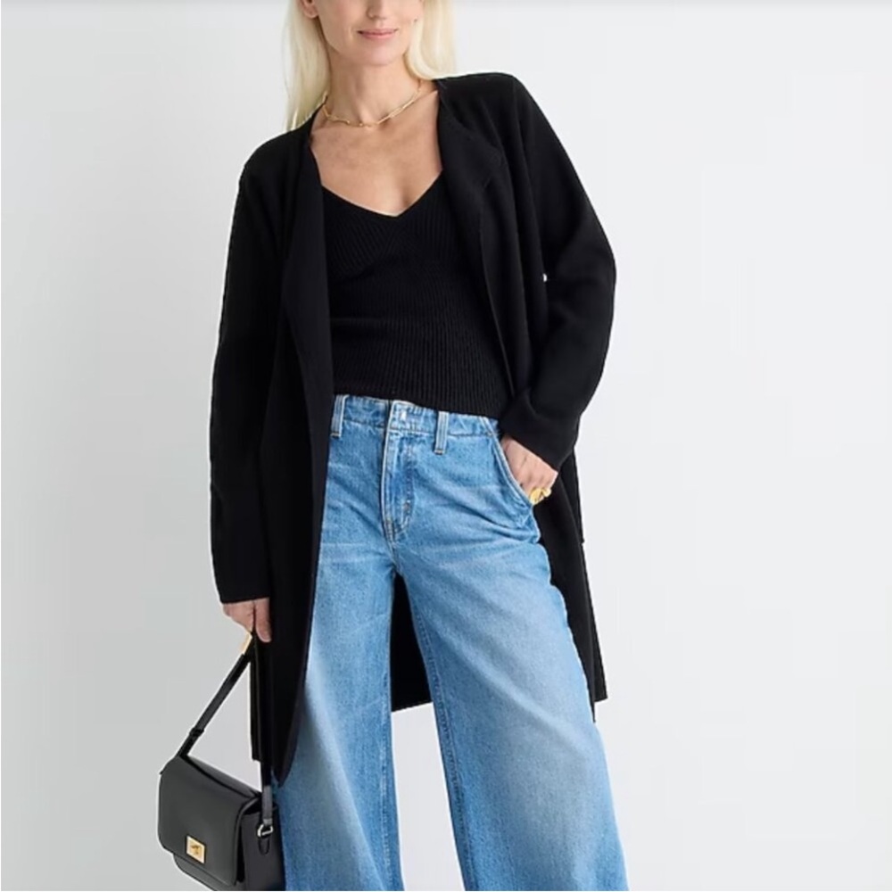 J. Crew Juliette collarless sweater-blazer
